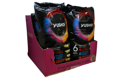Box of Yushoi - Oven Baked Pea Snaps - 6 x 6x 21g