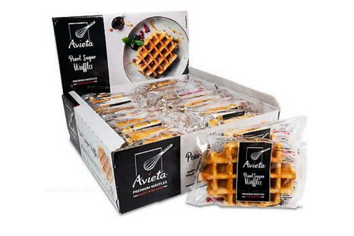 Box of Avieta Baked Belgium Pearl Sugar Waffle - 20 x 90g - Individually Wrapped
