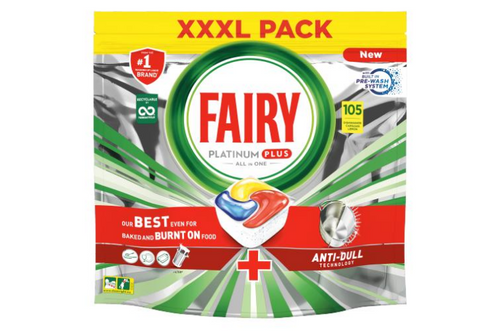 Fairy - Platinum Plus - All-in-One - 105 Dishwasher Capsules - Lemon