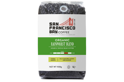 SF Bay - Organic Rainforest Blend Whole Coffee Beans - 908g (Damaged Packaging)