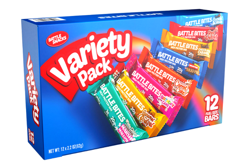 Battle Bites - High Protein Bar Variety Pack - 12 x 62g