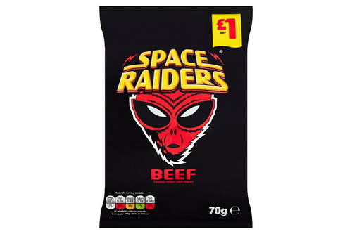 Space Raiders - Beef Flavour Cosmic Corn Snacks - 70g