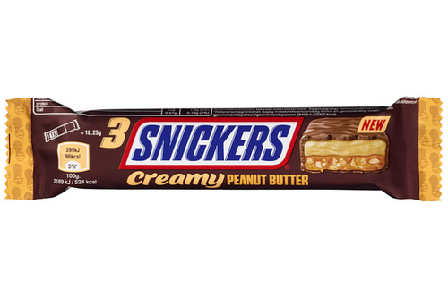 Snickers - Creamy Peanut Butter Chocolate Trio Bar - 54.75g