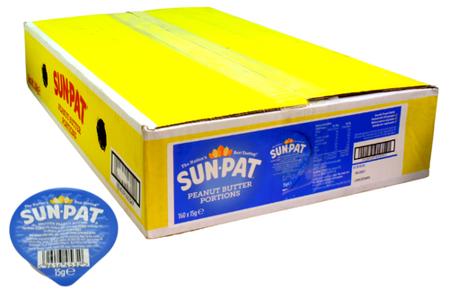 Box of Sun-Pat - Smooth Peanut Butter Spread Portions - 3kg (15g x 160)