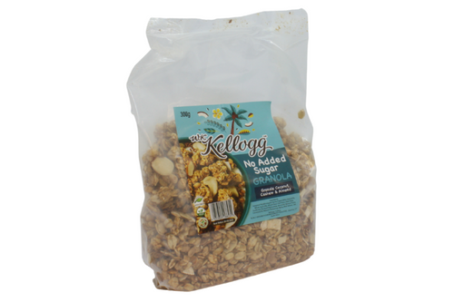 W.K Kellogg - Granola, Coconut, Cashew & Almond Cereal. No Added Sugar - Vegan - 300g