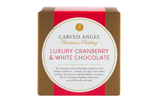 The Carved Angel - Luxury Cranberry & White Chocolate Christmas Pudding - 908g