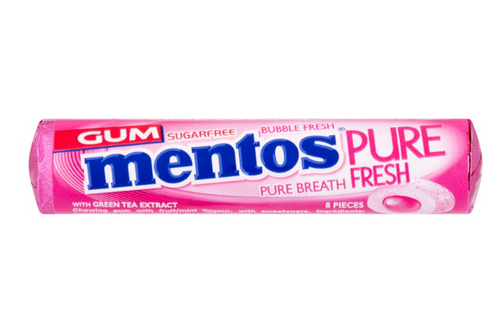 Mentos - Gum - Pure Fresh - Bubble Fresh - 8 Pieces - 15.5g