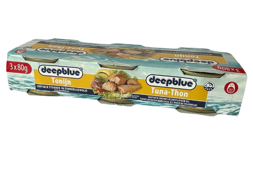 Deepblue - Tuna in Sunflower Oil - 3 x 80g