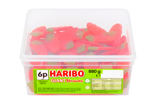 Haribo - Giant Strawbs - approx 100 pieces - 880g