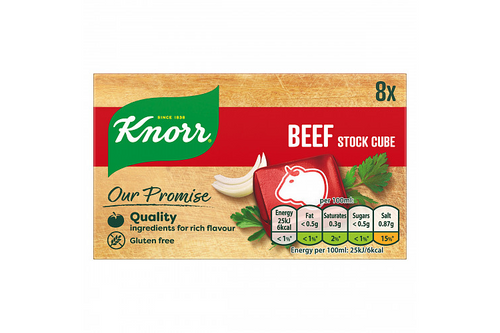 An image of Knorr - Beef Stock Cube - x 8 - 80g  from Best Before Its Gone, we stock products near or past their best Before Date.