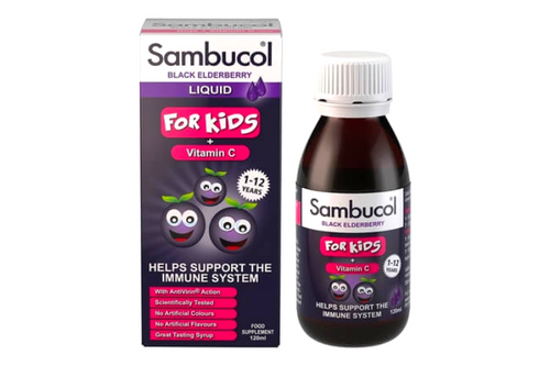 An image of Sambucol - Black Elderberry Liquid For Kids - 120ml from Best Before Its Gone, we stock products near or past their best Before Date.
