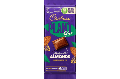 An image of Cadbury - Plant Bar - Almonds &amp; Smooth Chocolate - 90g from Best Before Its Gone, we stock products near or past their best Before Date.
