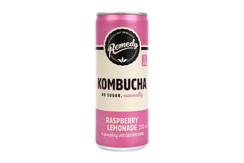 An image of Remedy - Kombucha - Raspberry Lemonade - 250ml  from Best Before Its Gone, we stock products near or past their best Before Date.