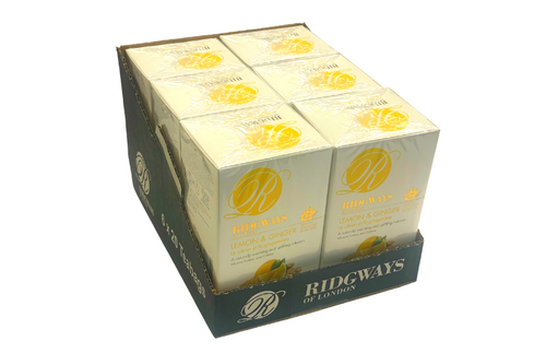 Box of Ridgways of London - Lemon & Ginger - 20 Envelope Tea Bags x 6