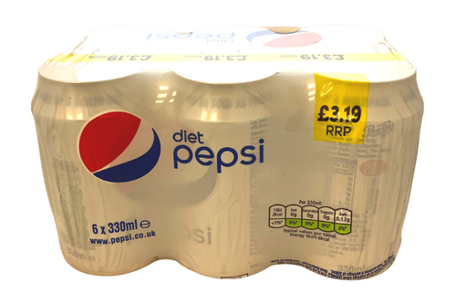 Diet Pepsi - 6 x 330ml.