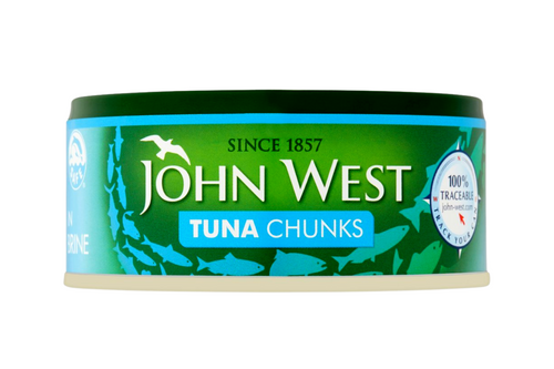 An image of John West - Tuna Chunks in Brine - 145g. from Best Before Its Gone, we stock products near or past their best Before Date.