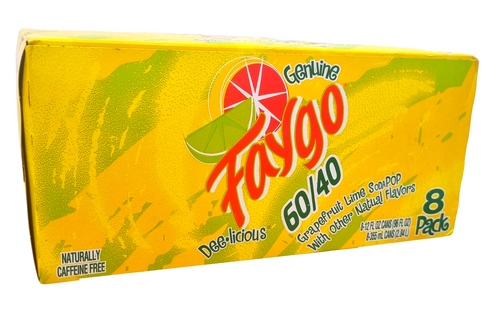 Faygo 60/40 Grapefruit Lime Soda Pop - 12 Pack Of 12oz Cans In Convenient Suitcase Box