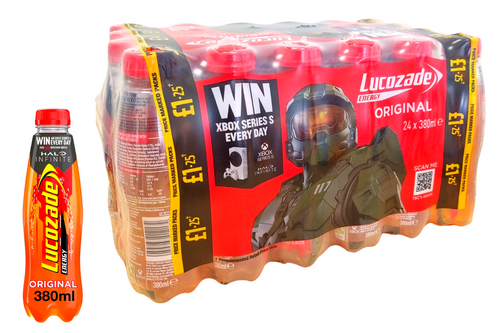 An image of Case of Lucozade - Energy Drink - Original - 24 x 380ml from Best Before Its Gone, we stock products near or past their best Before Date.