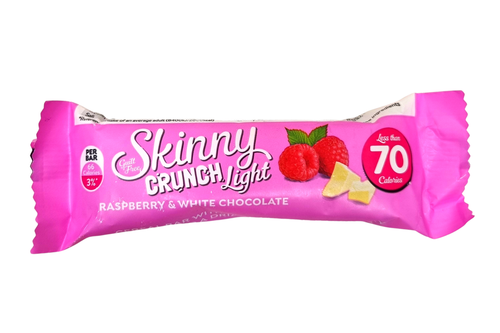 An image of Skinny Crunch Light - Raspberry &amp; White Chocolate Cereal Bar - 19g from Best Before Its Gone, we stock products near or past their best Before Date.
