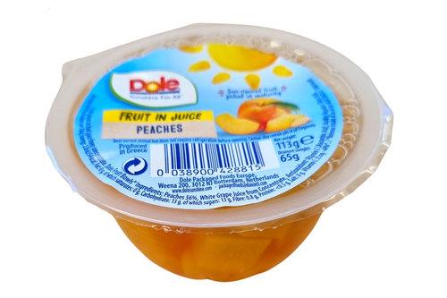 An image of Dole - Peaches in Juice - 113g from Best Before Its Gone, we stock products near or past their best Before Date.