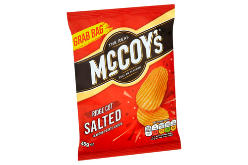 An image of McCoy's - Ridge Cut - Salted Flavour Crisps - 45g from Best Before Its Gone, we stock products near or past their best Before Date.