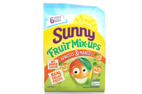 An image of Whitworths - Sunny Fruit Mix Ups - Pineapple &amp; Raisins - 6 x 18g from Best Before Its Gone, we stock products near or past their best Before Date.