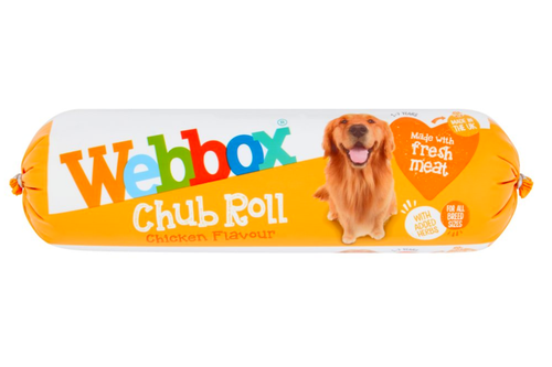 An image of Webbox - Chub Roll - Chicken Flavour - 1-7 Years - 720g from Best Before Its Gone, we stock products near or past their best Before Date.