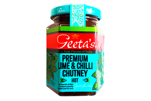 An image of Greta's - Premium Lime &amp; Chilli Chutney - Hot - 230g from Best Before Its Gone, we stock products near or past their best Before Date.