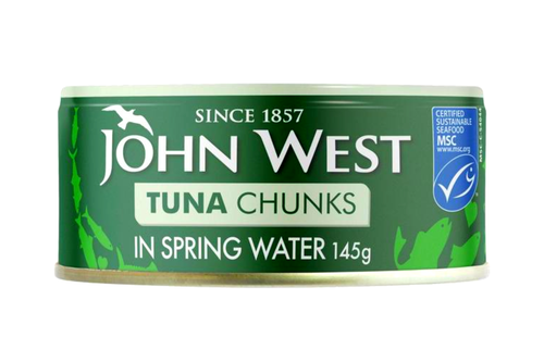 An image of John West - Tuna Chunks in Spring Water - 145g (Dented/Damaged Tin) from Best Before Its Gone, we stock products near or past their best Before Date.