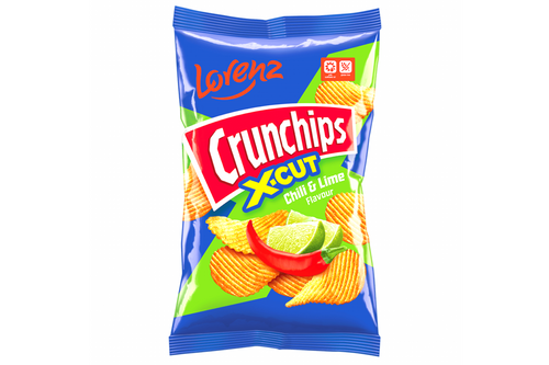 An image of Lorenz - Crunchips - X-Cut - Chilli &amp; Lime Flavour Crisps - 75g from Best Before Its Gone, we stock products near or past their best Before Date.