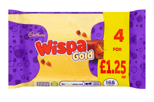 An image of Cadbury - Wispa Gold Chocolate -  4 x 33.5g from Best Before Its Gone, we stock products near or past their best Before Date.