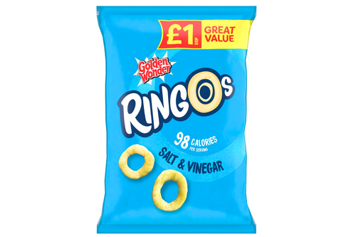 An image of Golden Wonder - Ringos - Salt &amp; Vinegar Flavour Crisps - 40g from Best Before Its Gone, we stock products near or past their best Before Date.