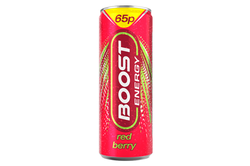 An image of Boost Energy - Red Berry - 250ml from Best Before Its Gone, we stock products near or past their best Before Date.