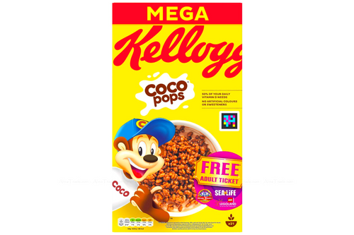 An image of Kellogg's - Coco Pops - Chocolate Flavour Cereal - 650g (Damaged Packaging) from Best Before Its Gone, we stock products near or past their best Before Date.