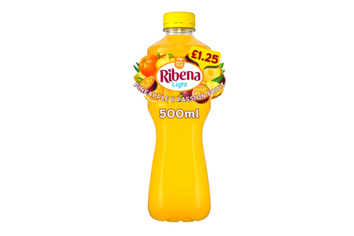 An image of Ribena - Light - Pineapple &amp; Passion Fruit Juice Drink - No Added Sugar - 500ml from Best Before Its Gone, we stock products near or past their best Before Date.