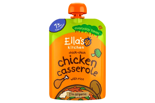 An image of Ella's Kitchen - Organic - Chicken Casserole with Rice Baby Pouch - 7+ Months - 130g from Best Before Its Gone, we stock products near or past their best Before Date.