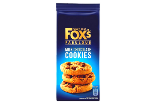 An image of Fox's - Fabulous - Milk Chocolate Cookies - 180g from Best Before Its Gone, we stock products near or past their best Before Date.
