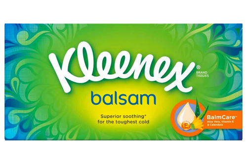 An image of Kleenex - Balsam Facial Tissues - 64 Sheets - 3 Ply (Damaged Packaging) from Best Before Its Gone, we stock products near or past their best Before Date.