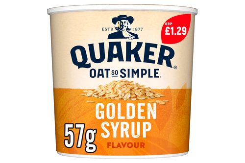 An image of Quaker - Oat So Simple - Golden Syrup Flavour Porridge Pot - 57g from Best Before Its Gone, we stock products near or past their best Before Date.