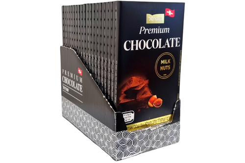 Box of Simply Swiss - Milk Chocolate & Whole Hazelnut Chocolate Bar ...