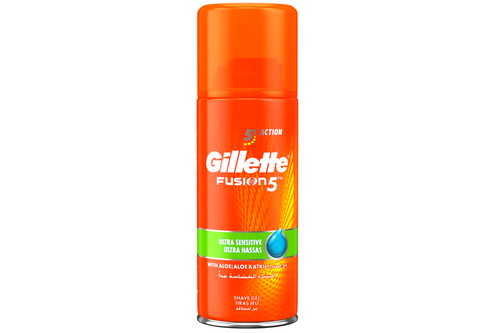 An image of Gillette - Fusion 5 - Ultra Sensitive Shaving Gel with Aloe - 75ml from Best Before Its Gone, we stock products near or past their best Before Date.
