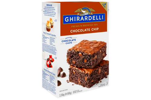 An image of Ghirardelli - Premium Chocolate Chip Brownie Mix - 2.26kg (4 x 566g) (Damaged Packaging) from Best Before Its Gone, we stock products near or past their best Before Date.