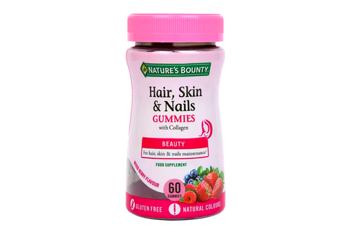 An image of Nature's Bounty - Hair, Skin &amp; Nails Gummies with Collagen - Mixed Berry Flavour - 60 Gummies  from Best Before Its Gone, we stock products near or past their best Before Date.