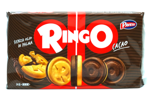 An image of Pavesi - Ringo Cacao - Biscuits Filled with Cocoa Flavoured Cream - 6 x 55g (330g). from Best Before Its Gone, we stock products near or past their best Before Date.