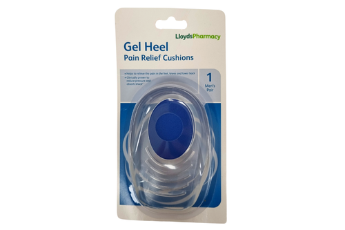 An image of Lloyds Pharmacy - Gel Heel - Pain Relief Cushions - 1 Men's Pair  from Best Before Its Gone, we stock products near or past their best Before Date.