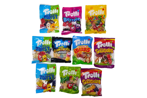 An image of Trolli - Assorted Jelly Sweet Mix - 10 x 23g (Sweet Bags May Vary) from Best Before Its Gone, we stock products near or past their best Before Date.