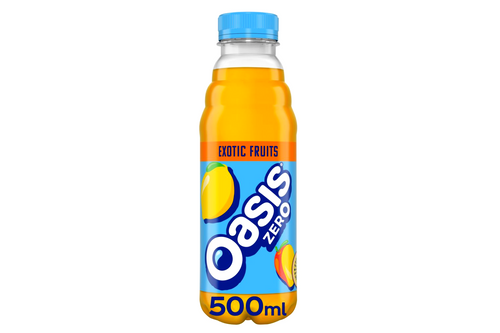 An image of Oasis - Exotic Fruits - Zero Sugar - Natural Flavours - 500ml from Best Before Its Gone, we stock products near or past their best Before Date.