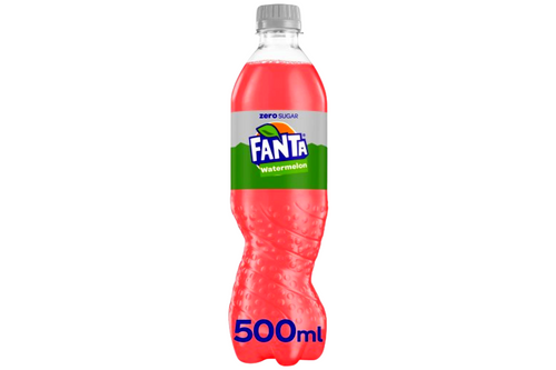 An image of Fanta-  Zero Sugar - Watermelon Flavour Sparkling Fruit Drink - 500ml from Best Before Its Gone, we stock products near or past their best Before Date.