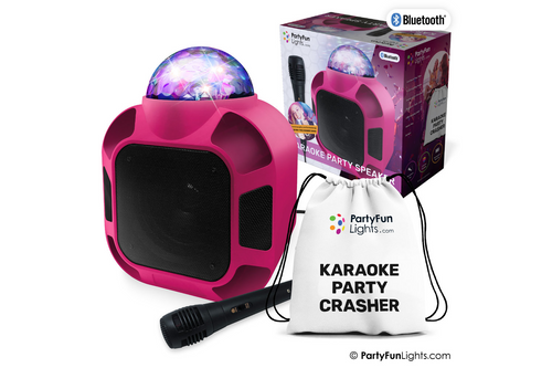 An image of Party Lights - Karaoke Party Speaker with Bluetooth and Disco Light from Best Before Its Gone, we stock products near or past their best Before Date. An image of Party Lights - Karaoke Party Speaker with Bluetooth and Disco Light from Best Before Its Gone, we stock products near or past their best Before Date.