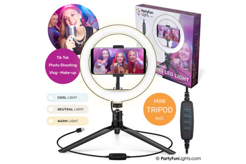 An image of Party Lights - Phone Holder Selfie Ring LED Light 20cm from Best Before Its Gone, we stock products near or past their best Before Date. An image of Party Lights - Phone Holder Selfie Ring LED Light 20cm from Best Before Its Gone, we stock products near or past their best Before Date.